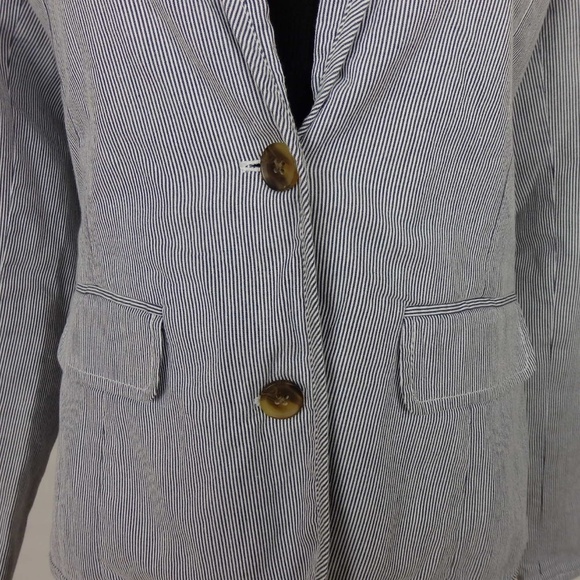 GAP blue and white striped modern fitted blazer jacket - Picture 3 of 7